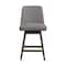 Armen Living Amalie Swivel Counter Stool in Gray Oak Wood Finish with Mocha Fabric 840254332058 - alternate 2